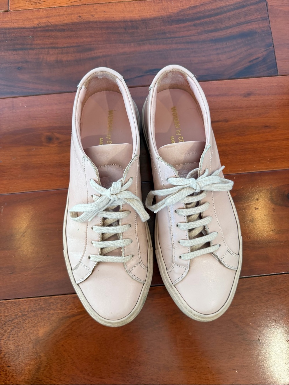 Common Projects Pale Pink Leather Low-Top Sneakers